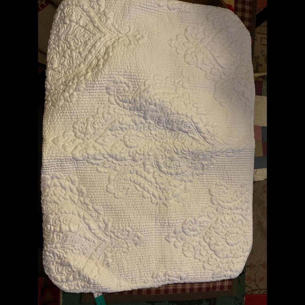 Tahari Home white Elegant White Embroidered Pillow Shams Set of 2